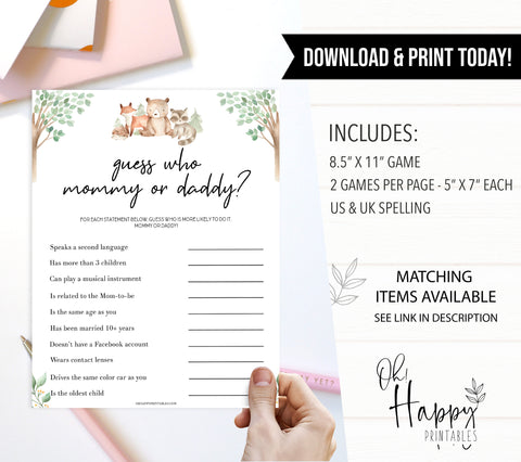 guess who baby shower games, Printable baby shower games, woodland animals baby games, baby shower games, fun baby shower ideas, top baby shower ideas, woodland baby shower, baby shower games, fun woodland animals baby shower ideas