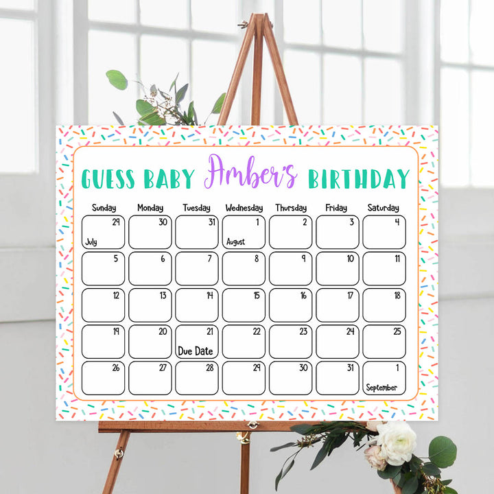 guess the baby birthday game, baby birthday predictions games, printable baby shower games, fun baby shower ideas, baby sprinkle game ideas