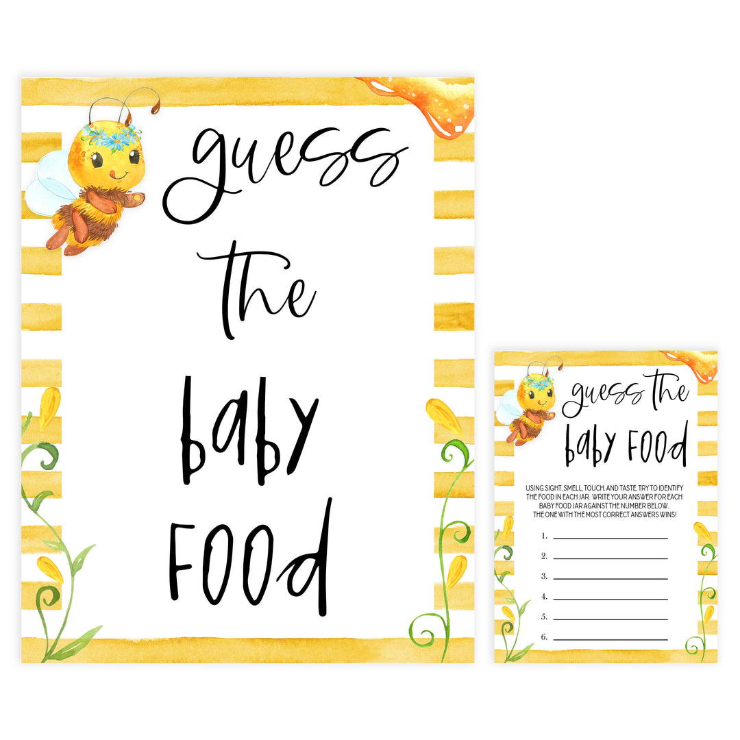 guess the baby food game, guess the baby food, Printable baby shower games, mommy bee fun baby games, baby shower games, fun baby shower ideas, top baby shower ideas, mommy to bee baby shower, friends baby shower ideas