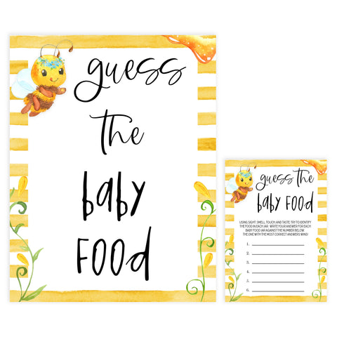 guess the baby food game, guess the baby food, Printable baby shower games, mommy bee fun baby games, baby shower games, fun baby shower ideas, top baby shower ideas, mommy to bee baby shower, friends baby shower ideas