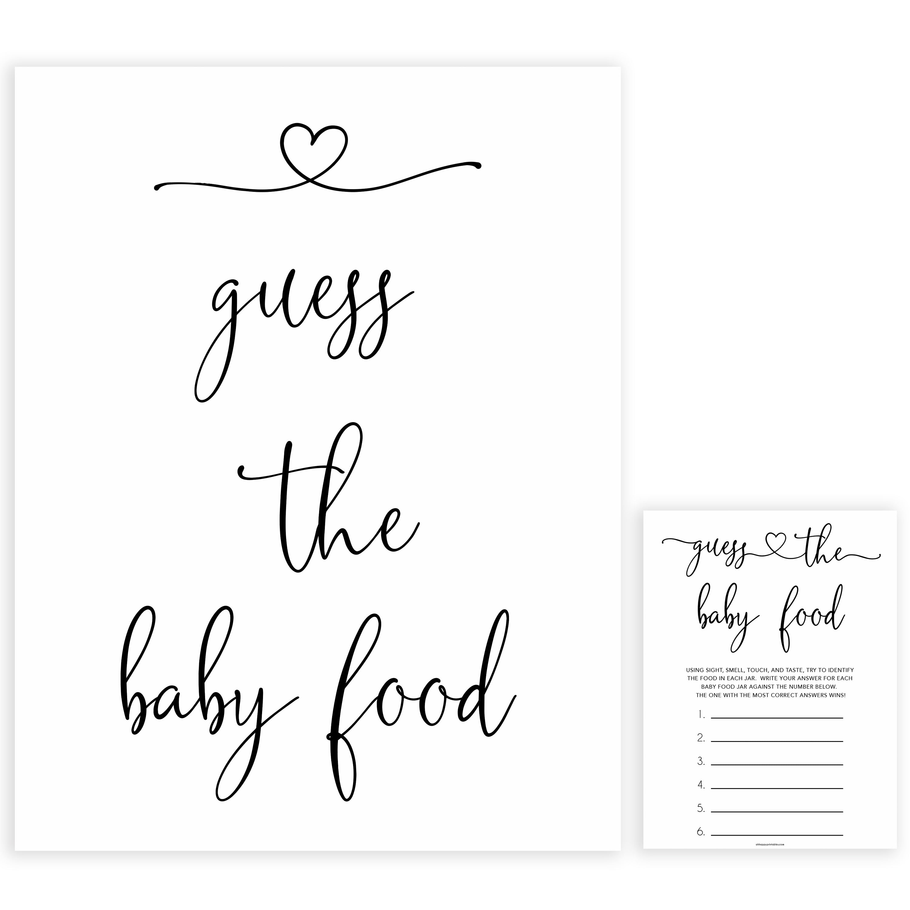 Minimalist baby shower games, guess the baby food baby games, 10 baby game bundles, fun baby games, printable baby games, top baby games, popular baby games, labor or porn games, neutral baby games, gender reveal games