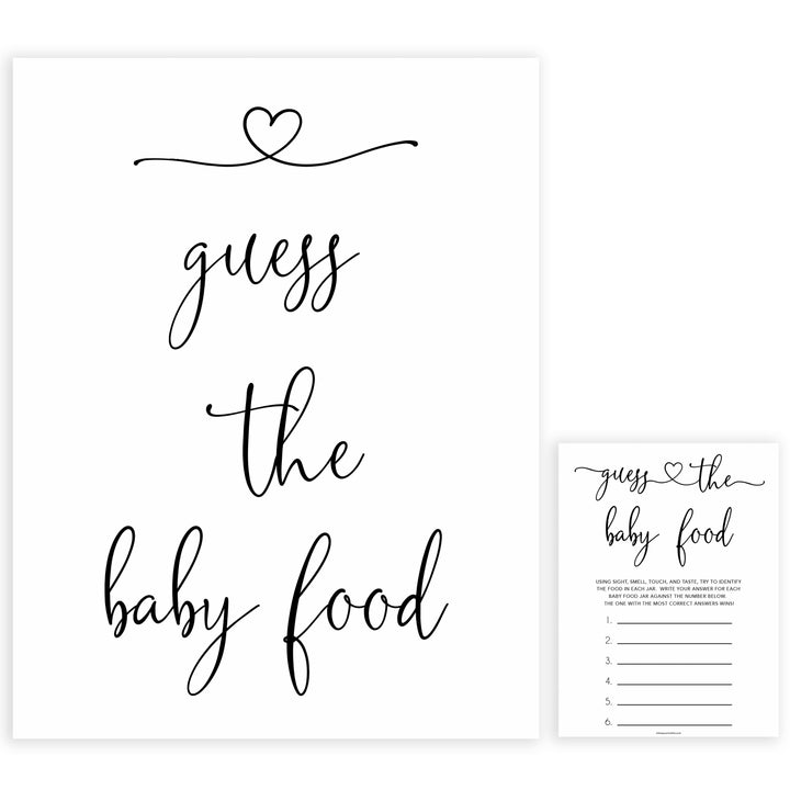 Minimalist baby shower games, guess the baby food baby games, 10 baby game bundles, fun baby games, printable baby games, top baby games, popular baby games, labor or porn games, neutral baby games, gender reveal games