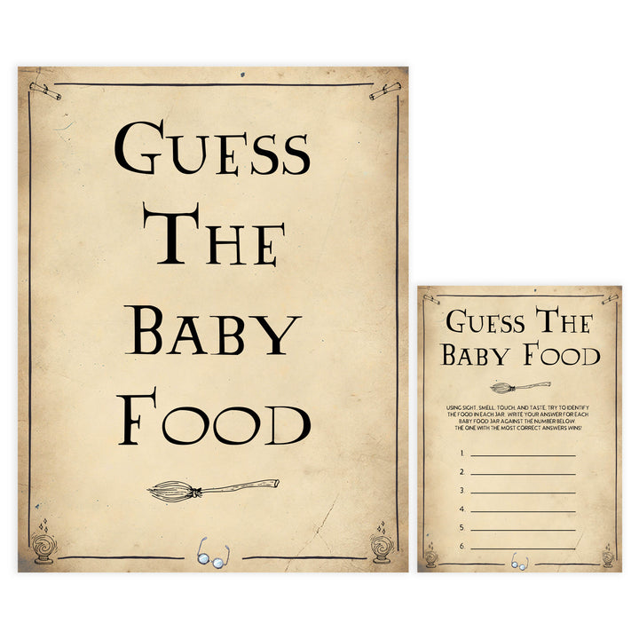 Guess The Baby Food Game, Wizard baby shower games, printable baby shower games, Harry Potter baby games, Harry Potter baby shower, fun baby shower games,  fun baby ideas