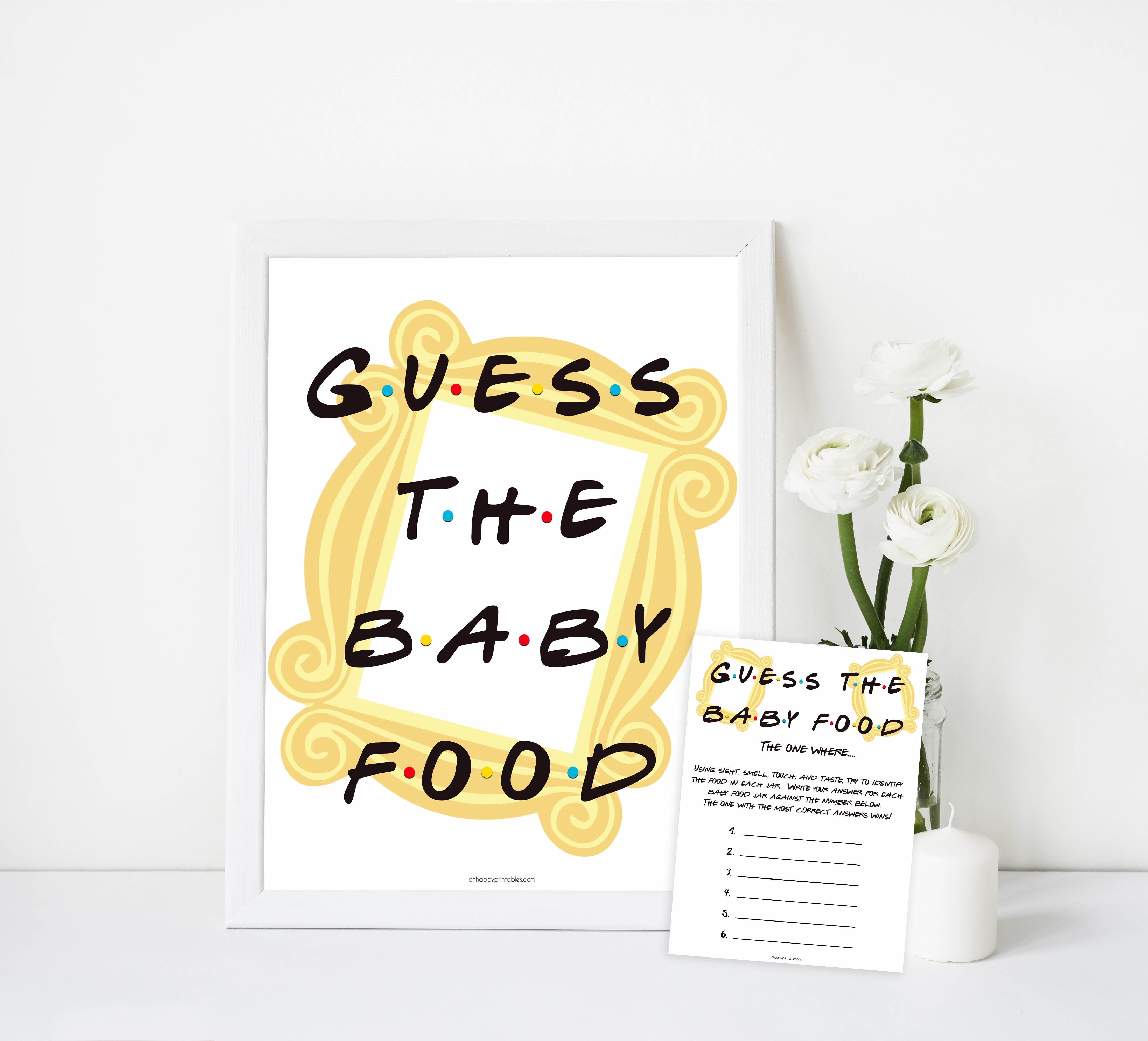 guess the baby food game, Printable baby shower games, friends fun baby games, baby shower games, fun baby shower ideas, top baby shower ideas, friends baby shower, friends baby shower ideas