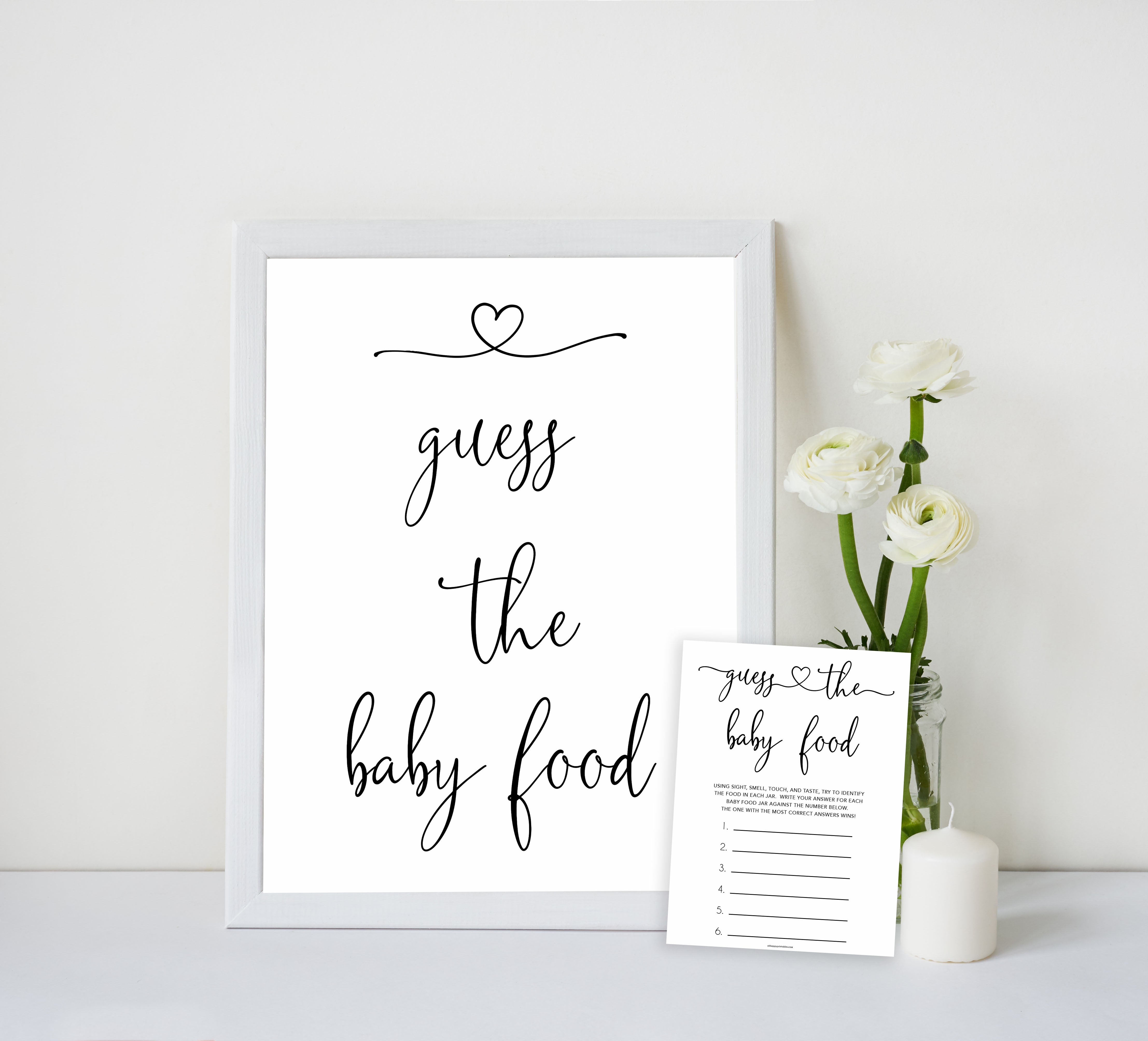 Minimalist baby shower games, guess the baby food baby games, 10 baby game bundles, fun baby games, printable baby games, top baby games, popular baby games, labor or porn games, neutral baby games, gender reveal games