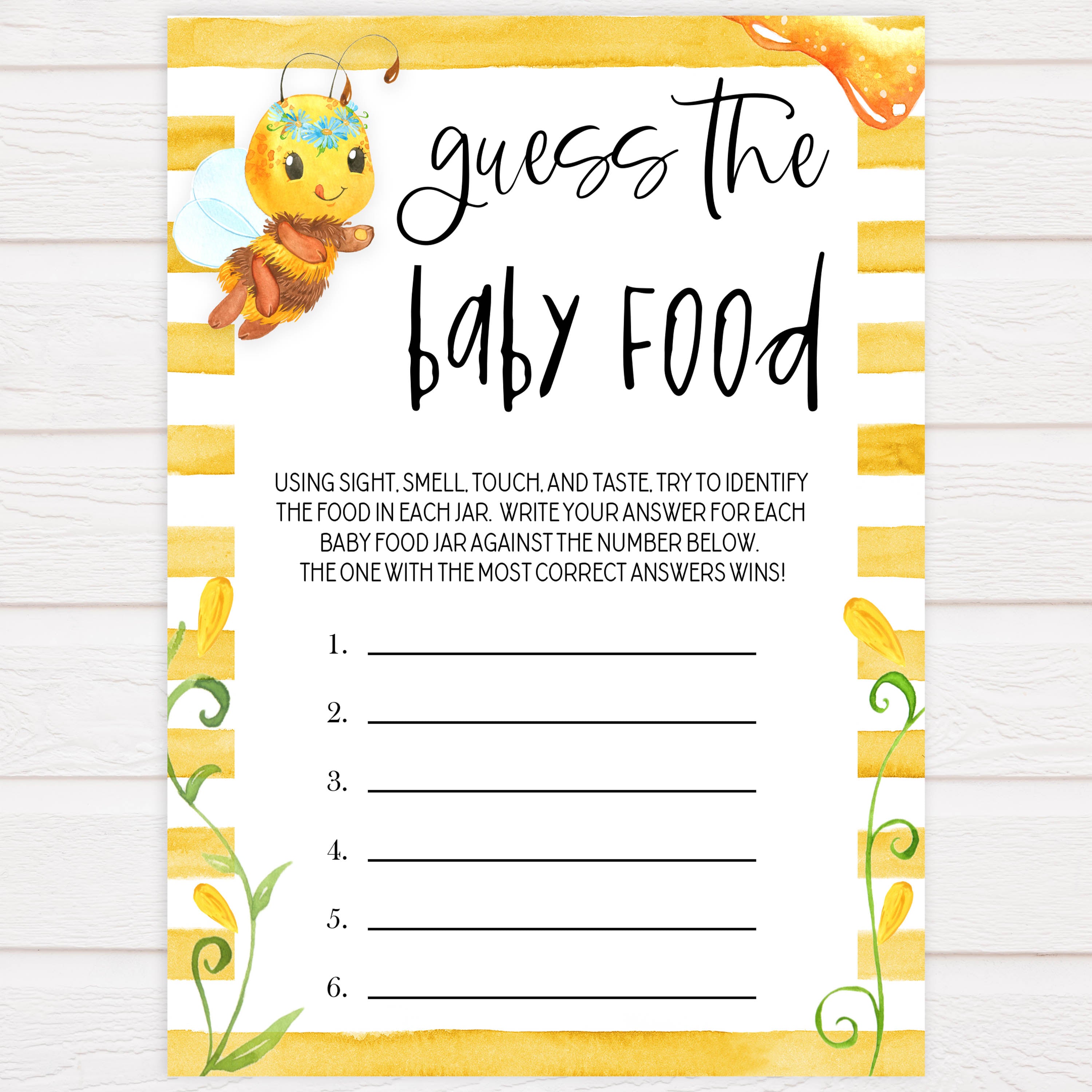 guess the baby food game, guess the baby food, Printable baby shower games, mommy bee fun baby games, baby shower games, fun baby shower ideas, top baby shower ideas, mommy to bee baby shower, friends baby shower ideas
