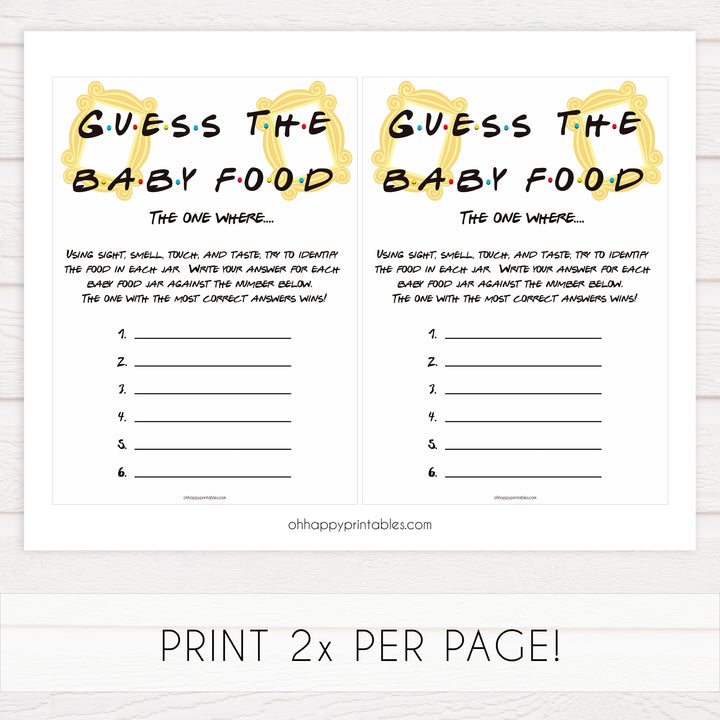 guess the baby food game, Printable baby shower games, friends fun baby games, baby shower games, fun baby shower ideas, top baby shower ideas, friends baby shower, friends baby shower ideas