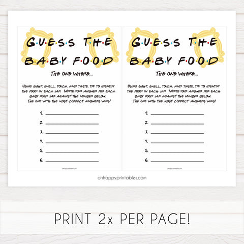 guess the baby food game, Printable baby shower games, friends fun baby games, baby shower games, fun baby shower ideas, top baby shower ideas, friends baby shower, friends baby shower ideas