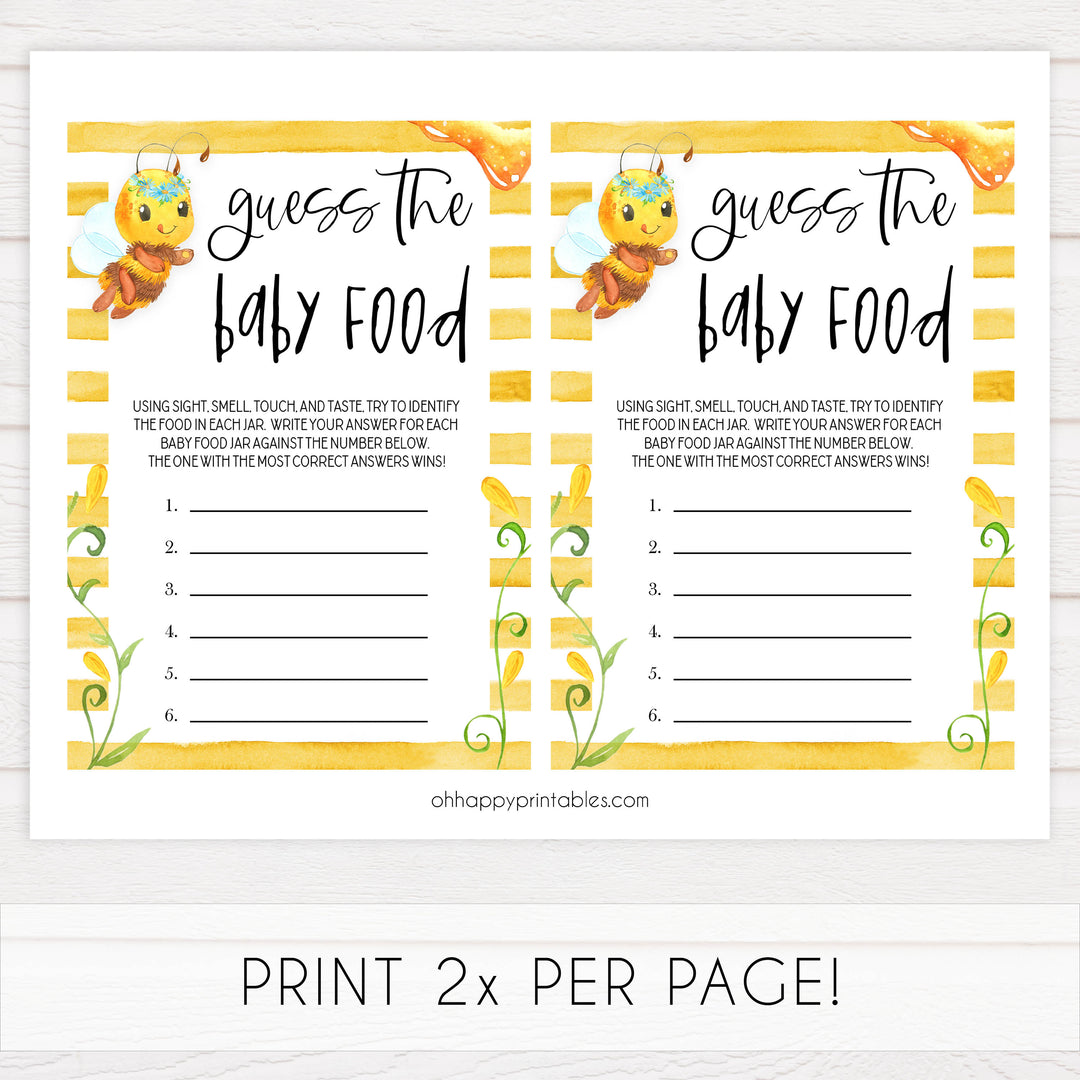 guess the baby food game, guess the baby food, Printable baby shower games, mommy bee fun baby games, baby shower games, fun baby shower ideas, top baby shower ideas, mommy to bee baby shower, friends baby shower ideas