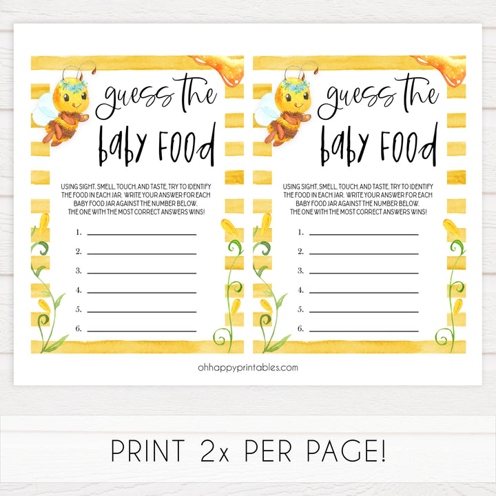 guess the baby food game, guess the baby food, Printable baby shower games, mommy bee fun baby games, baby shower games, fun baby shower ideas, top baby shower ideas, mommy to bee baby shower, friends baby shower ideas