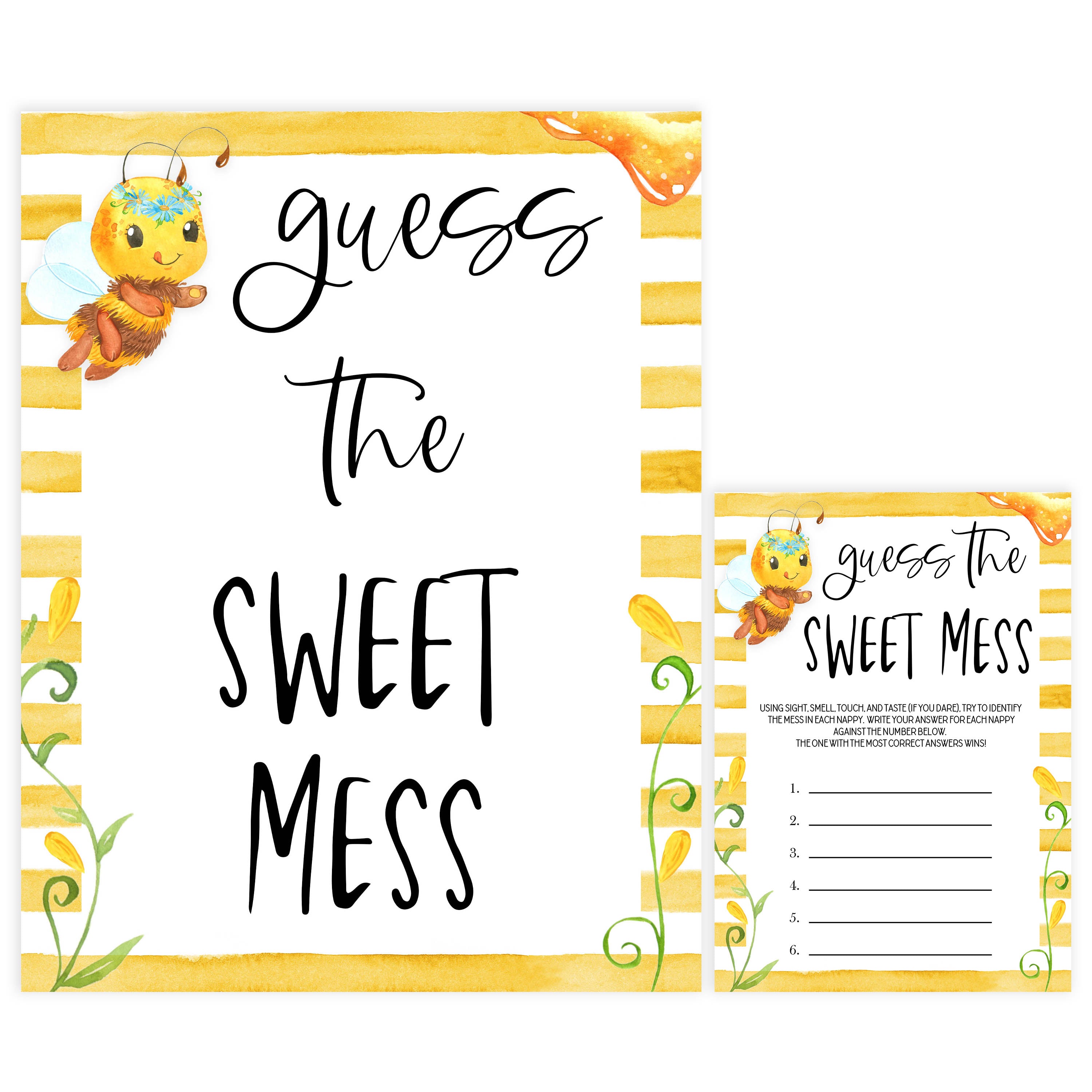 guess the sweet mess game, Printable baby shower games, mommy bee fun baby games, baby shower games, fun baby shower ideas, top baby shower ideas, mommy to bee baby shower, friends baby shower ideas