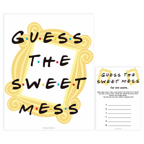 guess the sweet mess game, Printable baby shower games, friends fun baby games, baby shower games, fun baby shower ideas, top baby shower ideas, friends baby shower, friends baby shower ideas