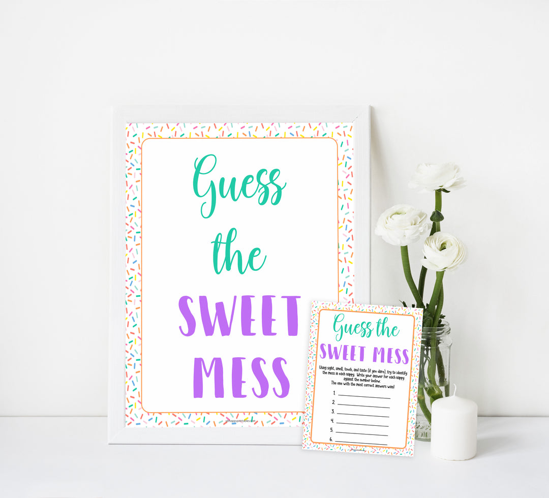 guess the sweet mess game, Printable baby shower games, baby sprinkle fun baby games, baby shower games, fun baby shower ideas, top baby shower ideas, sprinkle shower baby shower, friends baby shower ideas