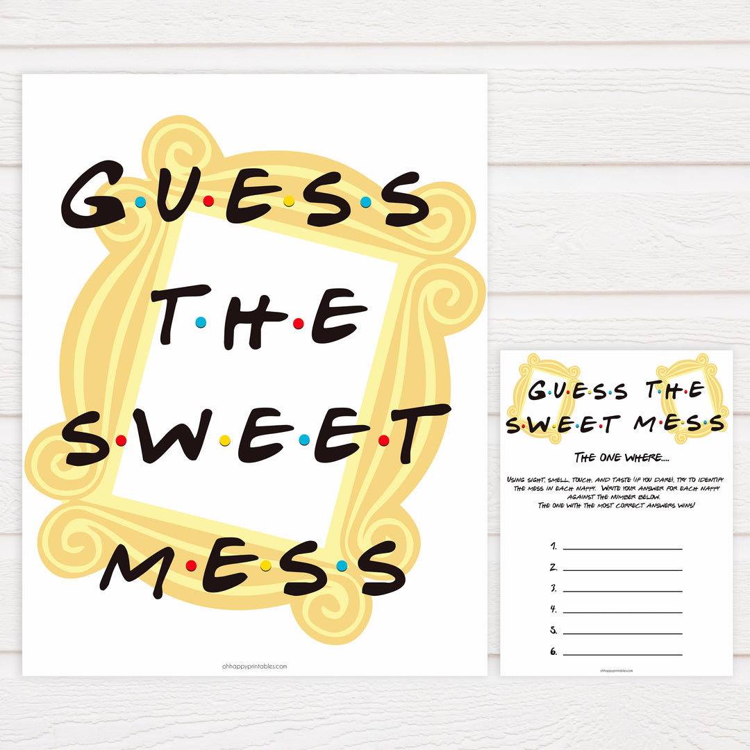 guess the sweet mess game, Printable baby shower games, friends fun baby games, baby shower games, fun baby shower ideas, top baby shower ideas, friends baby shower, friends baby shower ideas