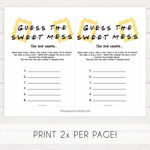 guess the sweet mess game, Printable baby shower games, friends fun baby games, baby shower games, fun baby shower ideas, top baby shower ideas, friends baby shower, friends baby shower ideas