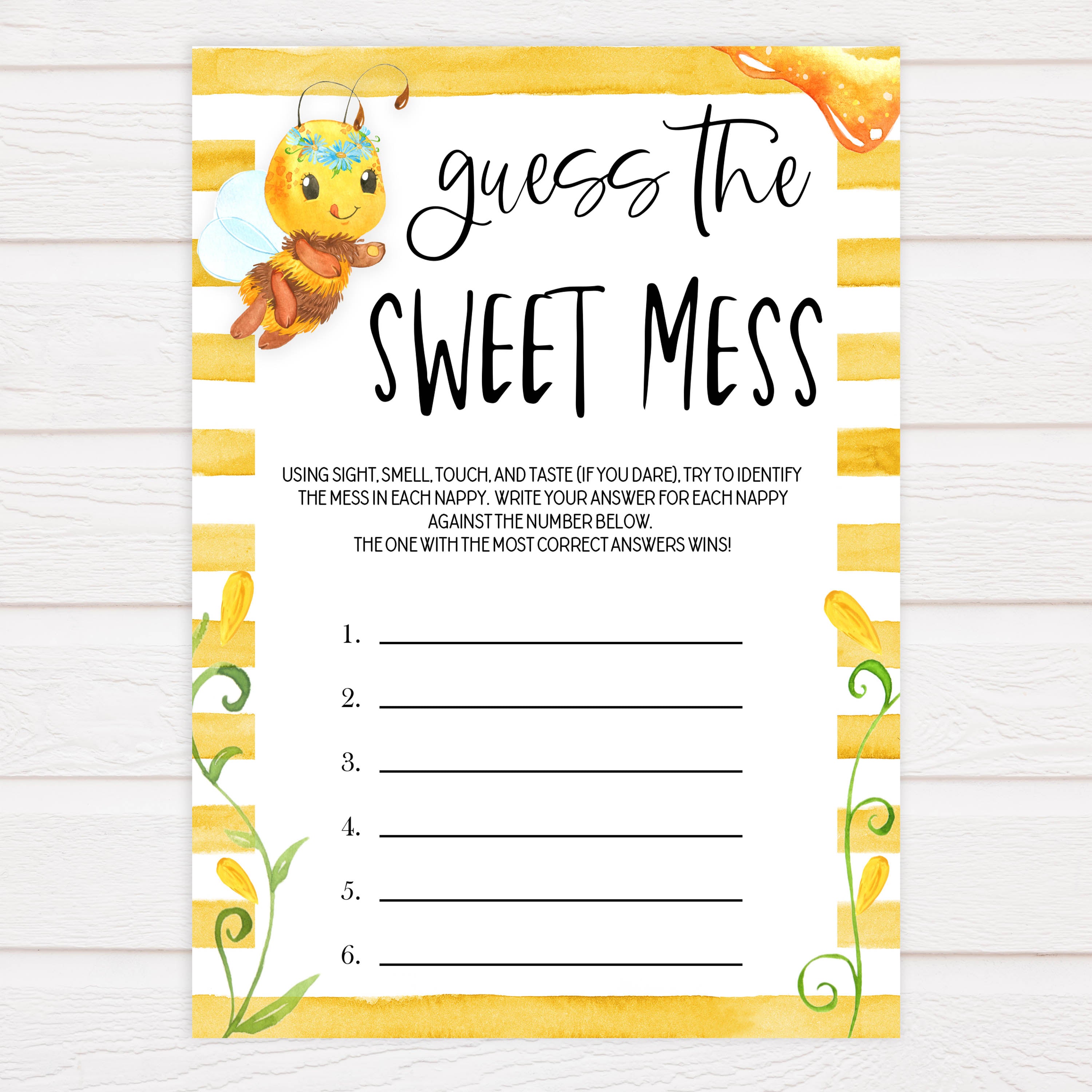 guess the sweet mess game, Printable baby shower games, mommy bee fun baby games, baby shower games, fun baby shower ideas, top baby shower ideas, mommy to bee baby shower, friends baby shower ideas