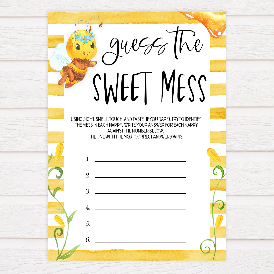 guess the sweet mess game, Printable baby shower games, mommy bee fun baby games, baby shower games, fun baby shower ideas, top baby shower ideas, mommy to bee baby shower, friends baby shower ideas