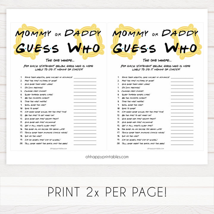 guess who baby game, Printable baby shower games, friends fun baby games, baby shower games, fun baby shower ideas, top baby shower ideas, friends baby shower, friends baby shower ideas