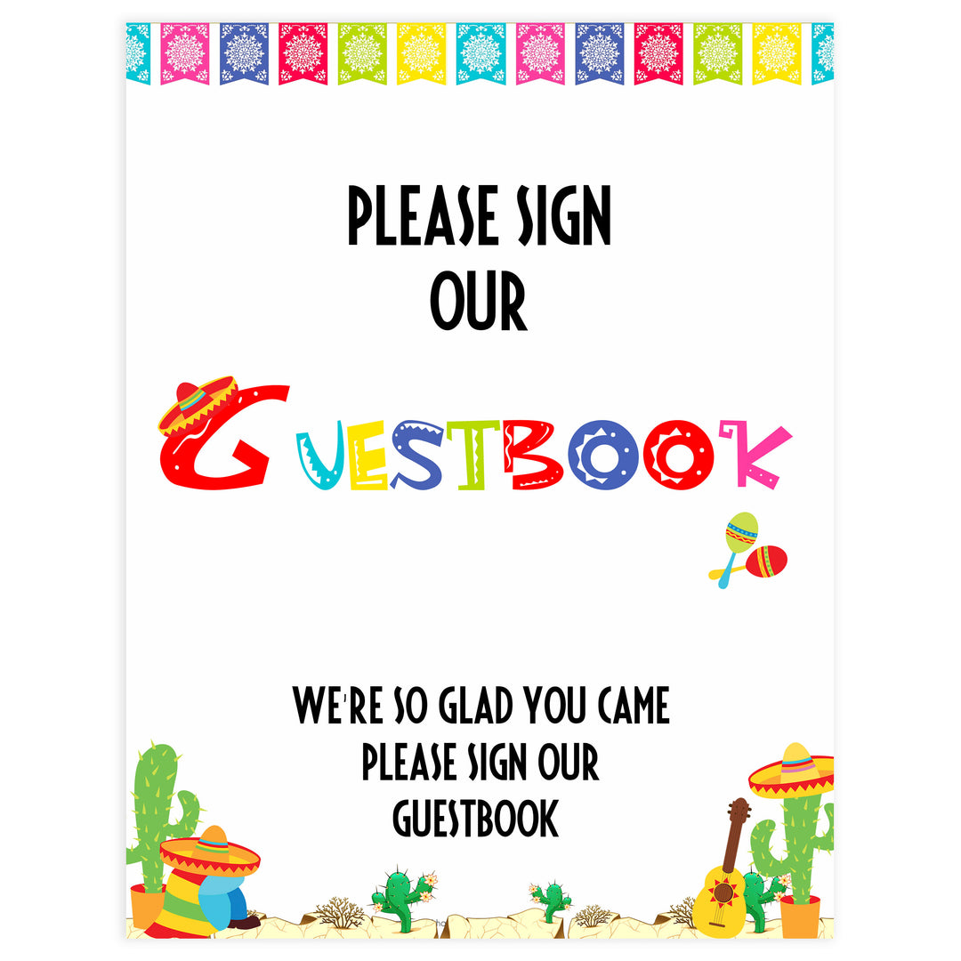 guestbook baby shower signs, guestbook baby table decor, Mexican fiesta baby decor, printable baby table signs, printable baby decor, baby Mexican fiesta table signs, fun baby signs, baby fiesta fun baby table signs