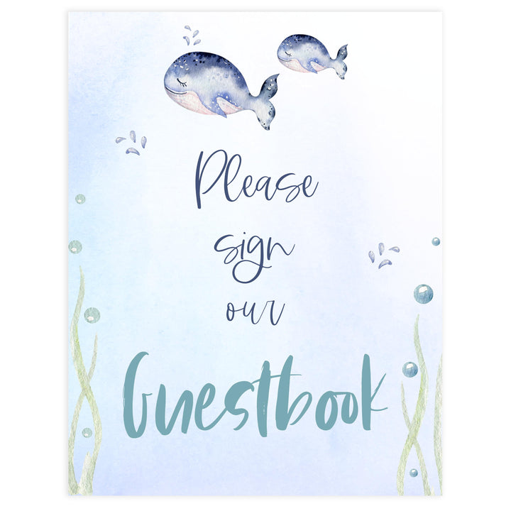 guestbook baby shower table signs, Whale baby decor, printable baby table signs, printable baby decor, baby adventure table signs, fun baby signs, baby unicorn fun baby table signs