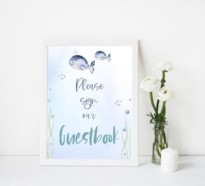 guestbook baby shower table signs, Whale baby decor, printable baby table signs, printable baby decor, baby adventure table signs, fun baby signs, baby unicorn fun baby table signs