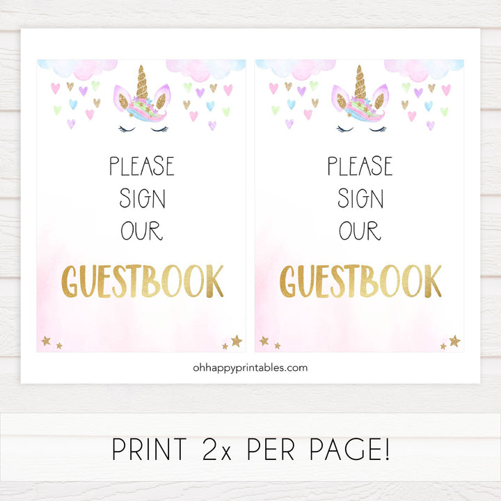 guestbook baby shower table signs, Unicorn baby decor, printable baby table signs, printable baby decor, baby adventure table signs, fun baby signs, baby unicorn fun baby table signs