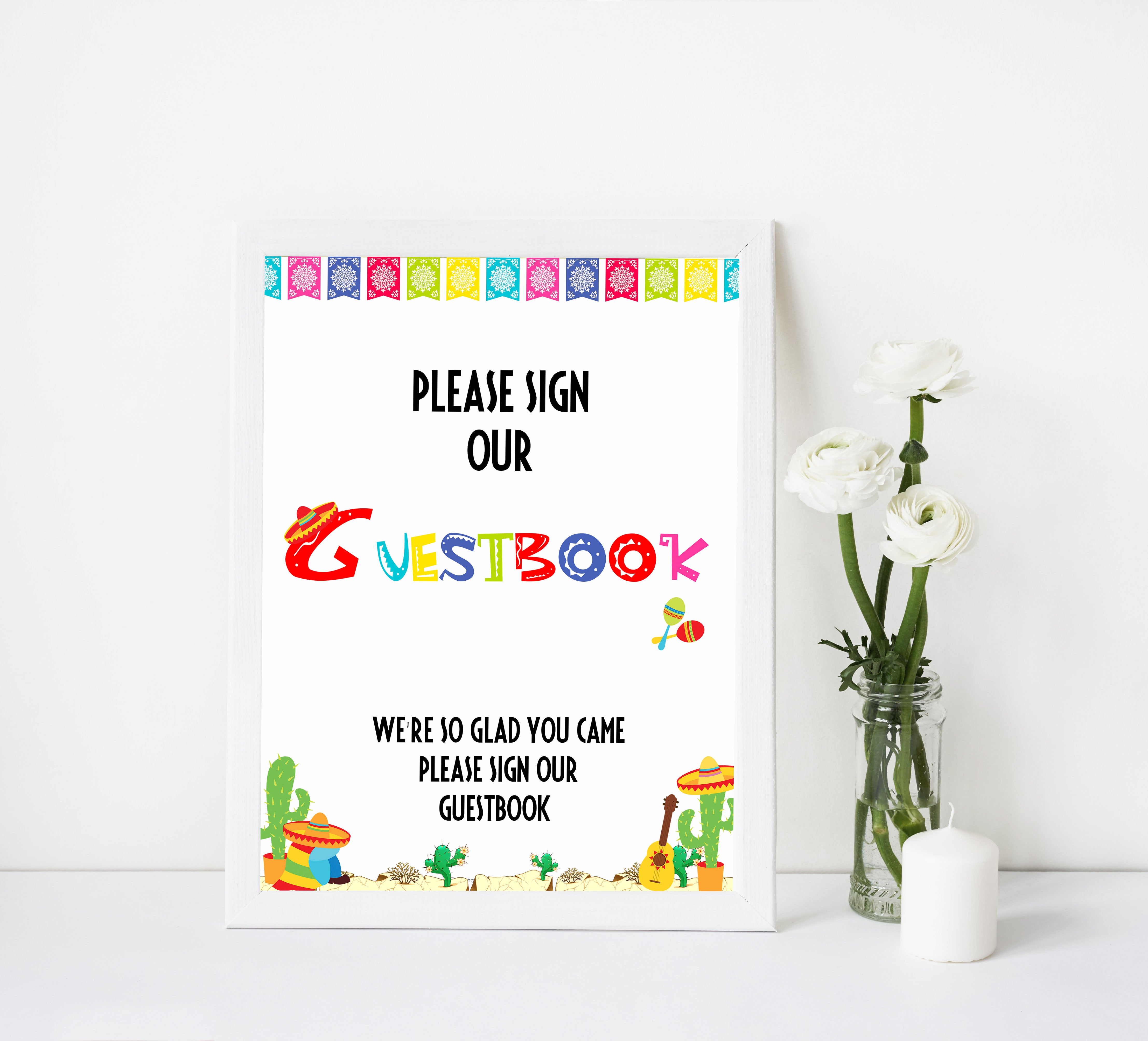 guestbook baby shower signs, guestbook baby table decor, Mexican fiesta baby decor, printable baby table signs, printable baby decor, baby Mexican fiesta table signs, fun baby signs, baby fiesta fun baby table signs