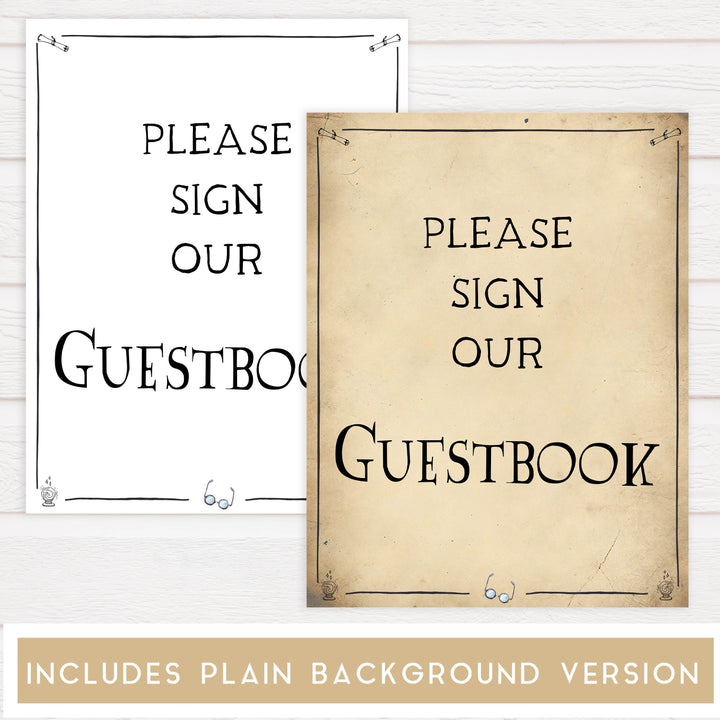 guestbook bridal sign, Printable bridal shower signs, Harry Potter bridal shower decor, Harry Potter bridal shower decor ideas, fun bridal shower decor, bridal shower game ideas, Harry Potter bridal shower ideas