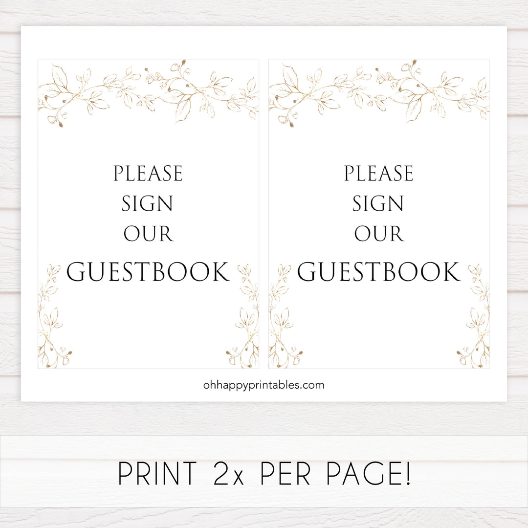 guestbook table sign, Gold leaf baby decor, printable baby table signs, printable baby decor, baby gold leaf table signs, fun baby signs, baby gold leaf fun baby table signs