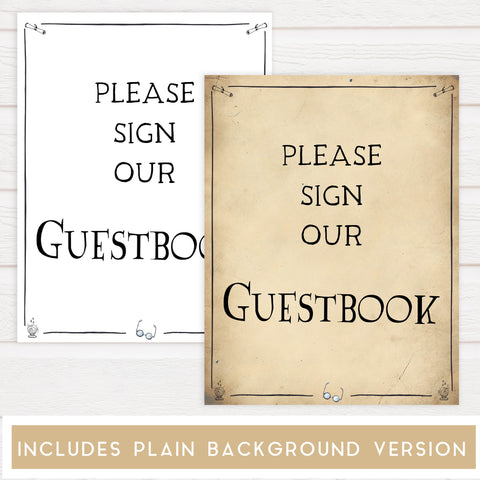 guestbook bridal sign, Printable bridal shower signs, Harry Potter bridal shower decor, Harry Potter bridal shower decor ideas, fun bridal shower decor, bridal shower game ideas, Harry Potter bridal shower ideas