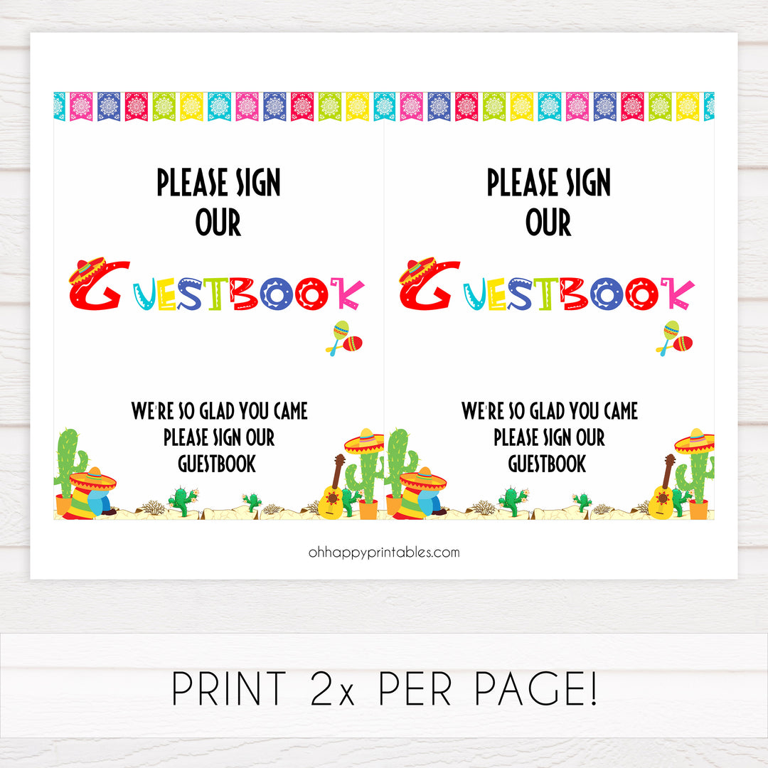 guestbook baby shower signs, guestbook baby table decor, Mexican fiesta baby decor, printable baby table signs, printable baby decor, baby Mexican fiesta table signs, fun baby signs, baby fiesta fun baby table signs
