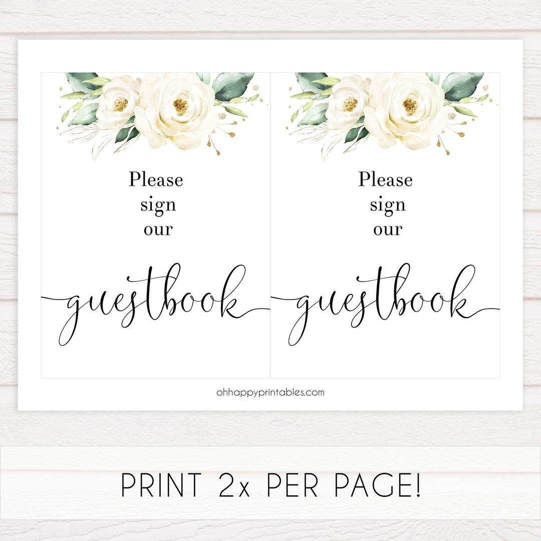 guestbook baby shower table sign, Printable baby shower games, shite floral baby games, baby shower games, fun baby shower ideas, top baby shower ideas, floral baby shower, baby shower games, fun floral baby shower ideas