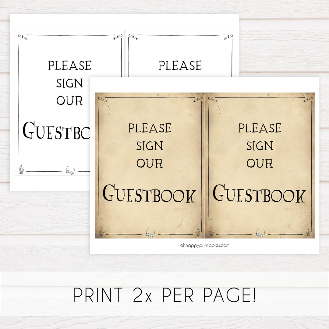 guestbook bridal sign, Printable bridal shower signs, Harry Potter bridal shower decor, Harry Potter bridal shower decor ideas, fun bridal shower decor, bridal shower game ideas, Harry Potter bridal shower ideas