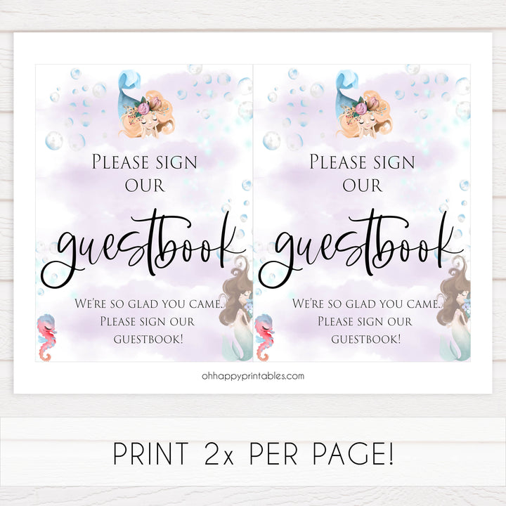 guestbook baby shower table signs, Little mermaid baby decor, printable baby table signs, printable baby decor, baby little mermaid table signs, fun baby signs, baby little mermaid fun baby table signs