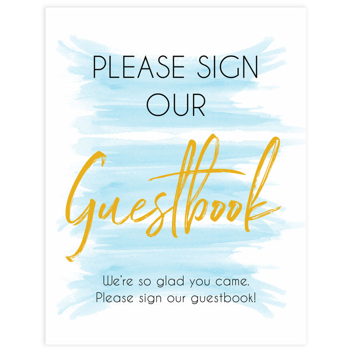 blue swash baby shower decor, printable baby decor, baby shower guestbook sign, baby decor, fun baby shower ideas