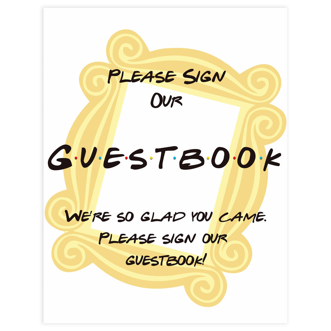 guestbook baby table signs, Friends baby decor, printable baby table signs, printable baby decor, friends table signs, fun baby signs, friends fun baby table signs
