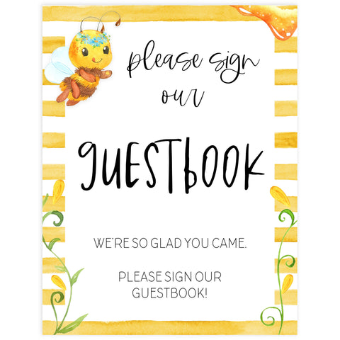 guestbook baby table sign, guestbook baby sign, Mommy to bee baby decor, printable baby table signs, printable baby decor, mommy bee table signs, fun baby signs, mummy bee fun baby table signs
