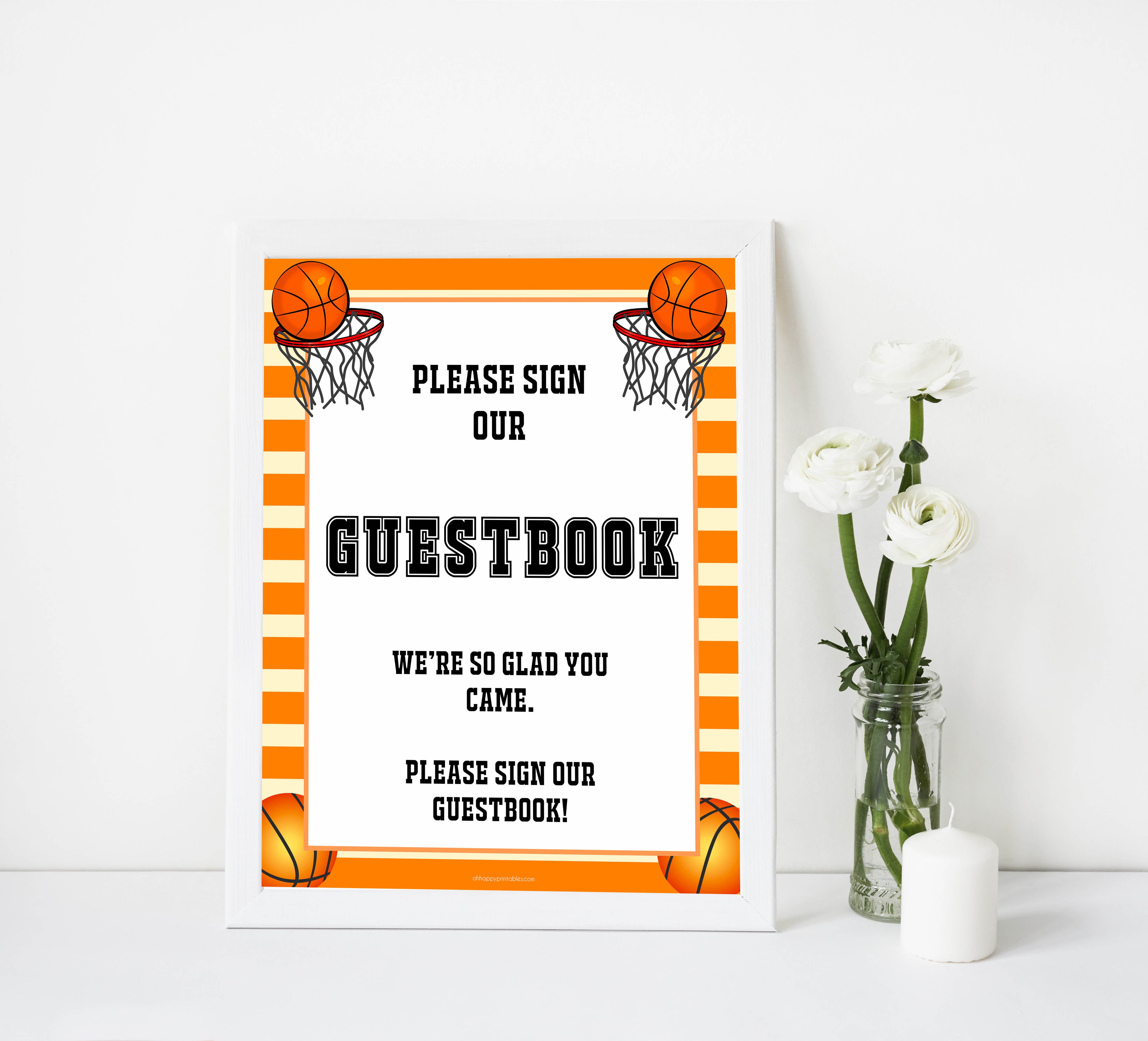 guestbook sign, guestbook baby sign, Basketball baby decor, printable baby table signs, printable baby decor, Basketball table signs, fun baby signs, Basketball fun baby table signs