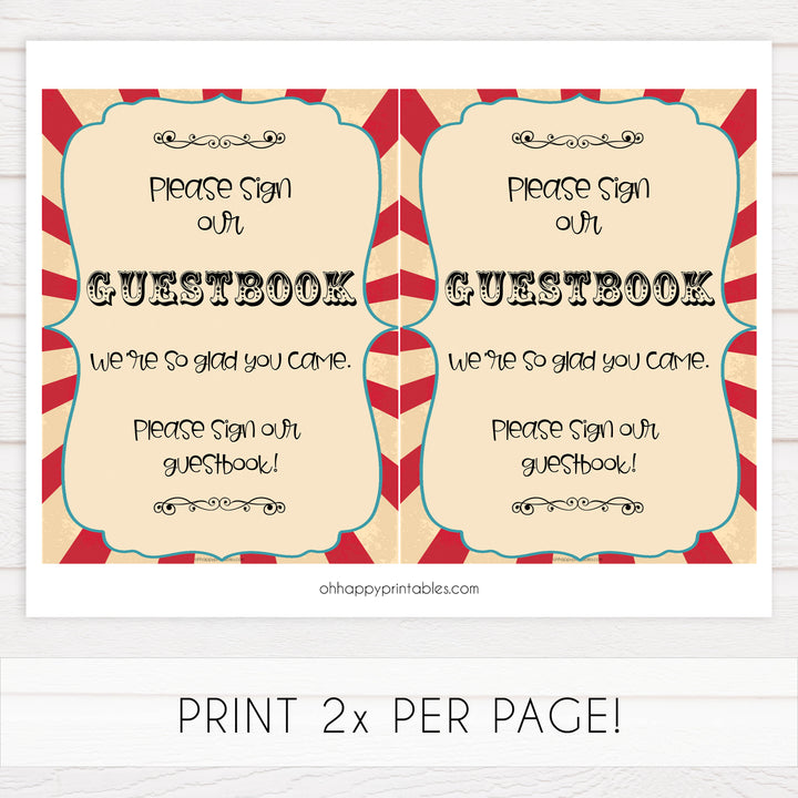 guestbook baby table sign, guestbook baby decor sign, Circus baby decor, printable baby table signs, printable baby decor, carnival table signs, fun baby signs, circus fun baby table signs