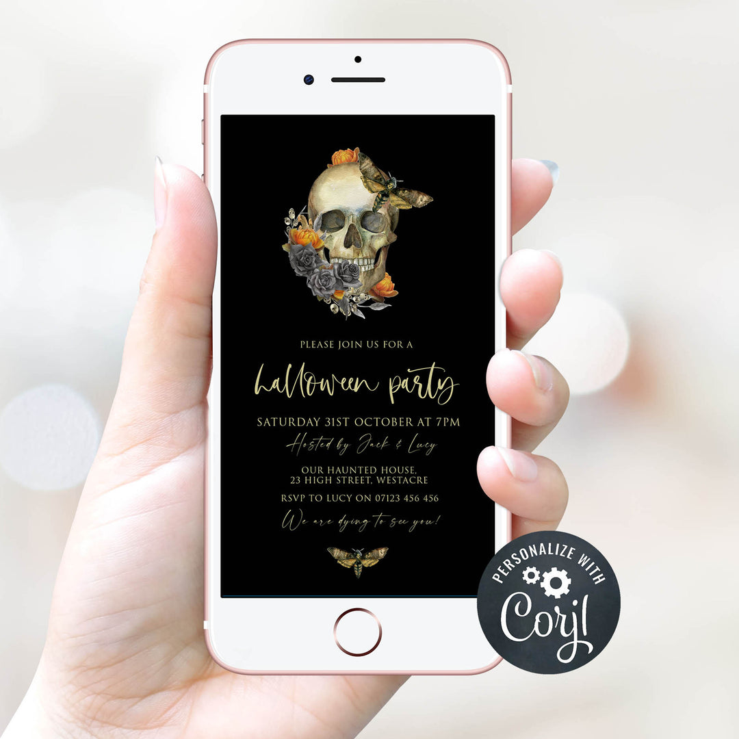 halloween invitations, editable halloween invitations, printable halloween invitations, spooky halloween invitations