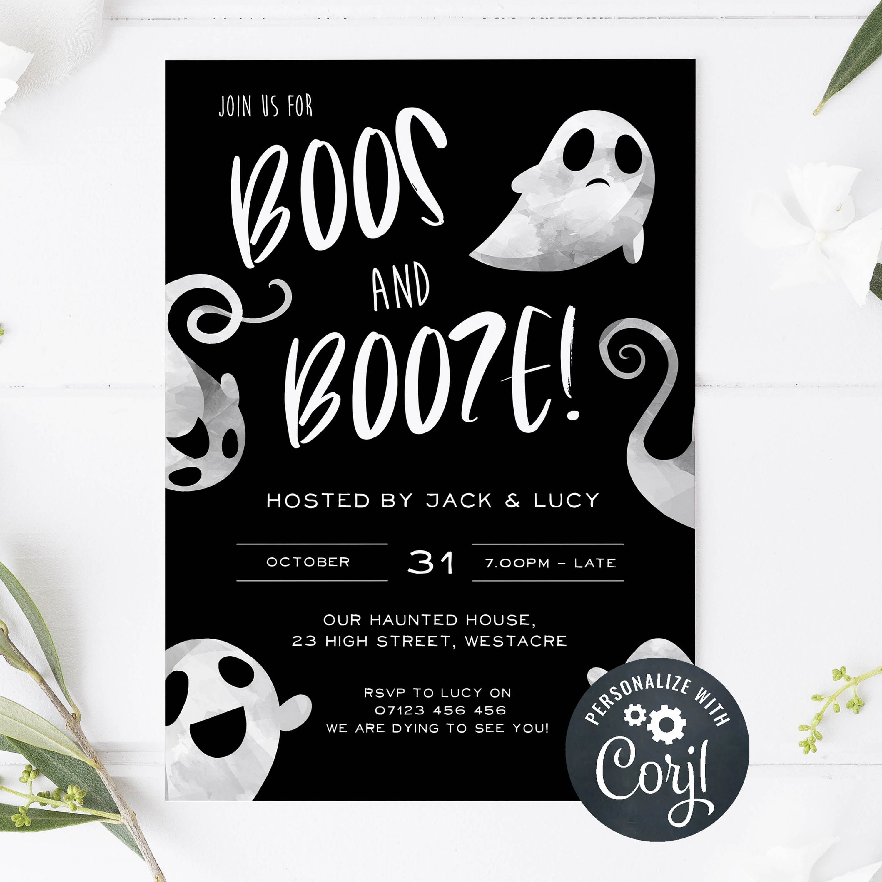 halloween invitations, editable halloween invitations, printable halloween invitations, spooky halloween invitations