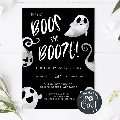 halloween invitations, editable halloween invitations, printable halloween invitations, spooky halloween invitations