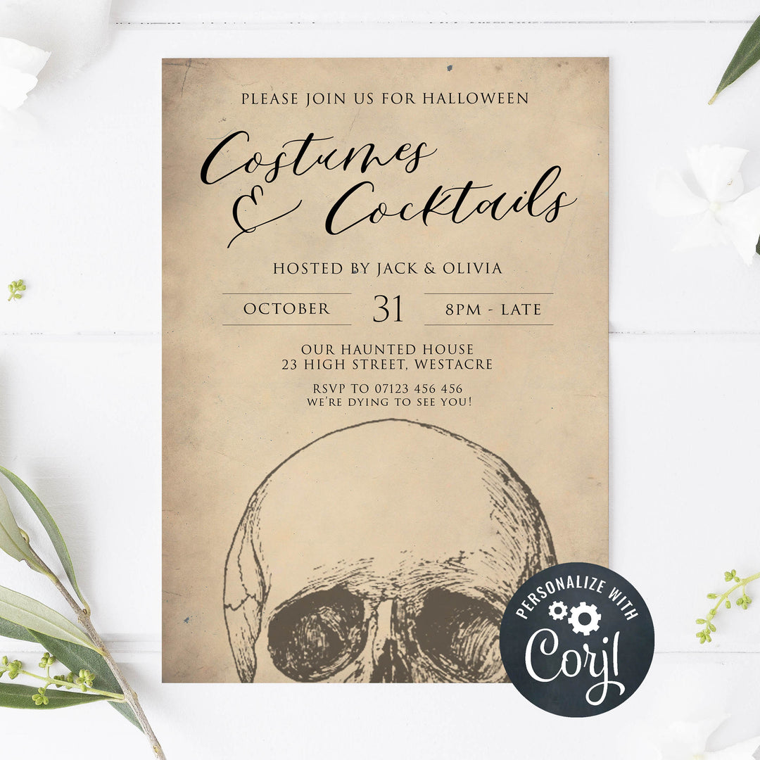 halloween invitations, editable halloween invitations, printable halloween invitations, spooky halloween invitations