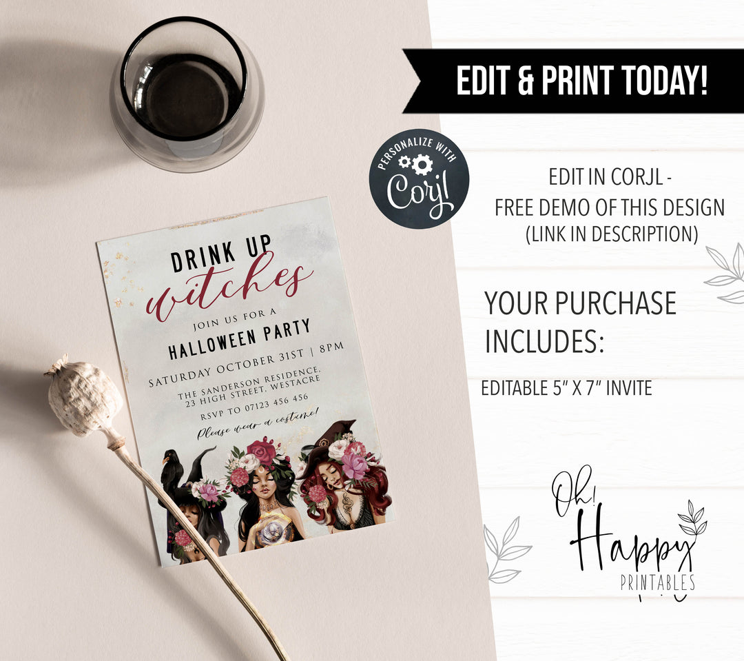 halloween invitations, editable halloween invitations, printable halloween invitations, spooky halloween invitations