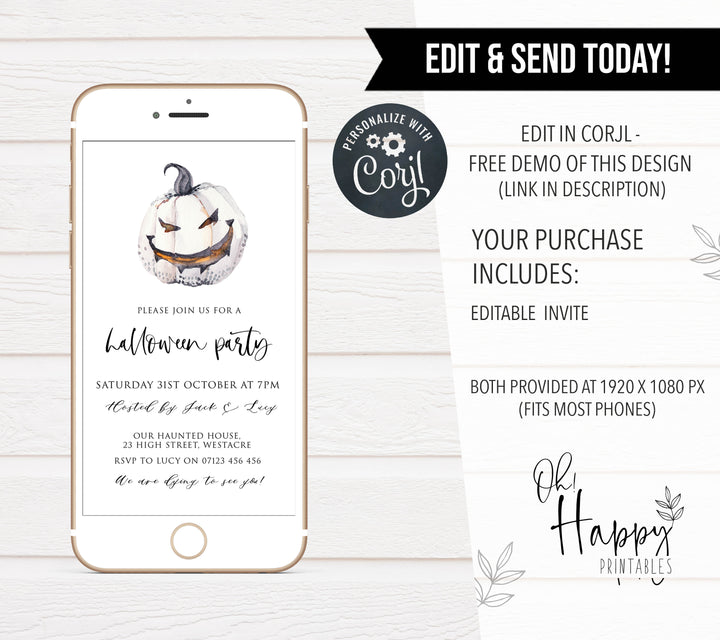 halloween invitations, editable halloween invitations, printable halloween invitations, spooky halloween invitations