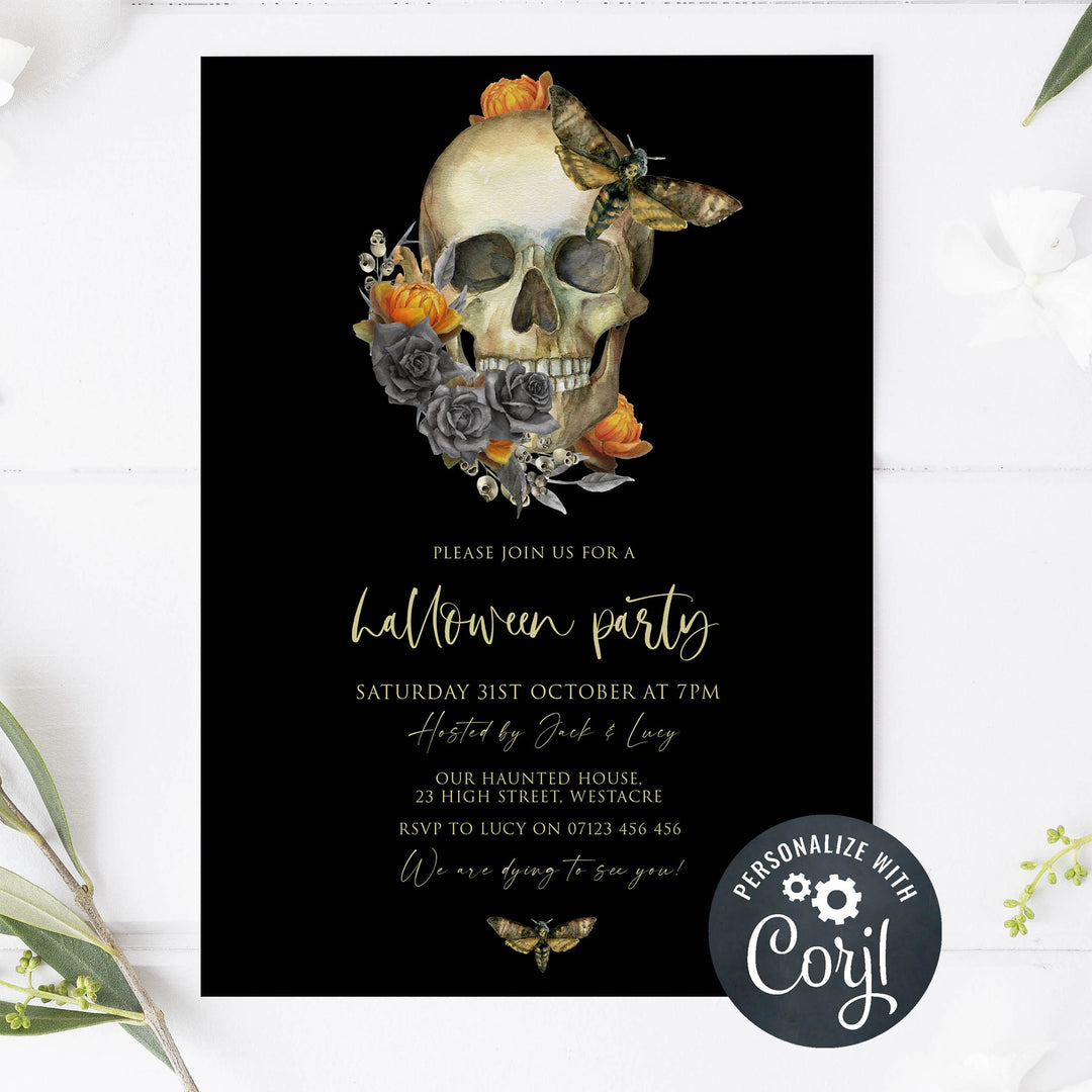 halloween invitations, editable halloween invitations, printable halloween invitations, spooky halloween invitations