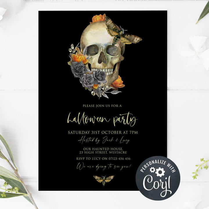 halloween invitations, editable halloween invitations, printable halloween invitations, spooky halloween invitations