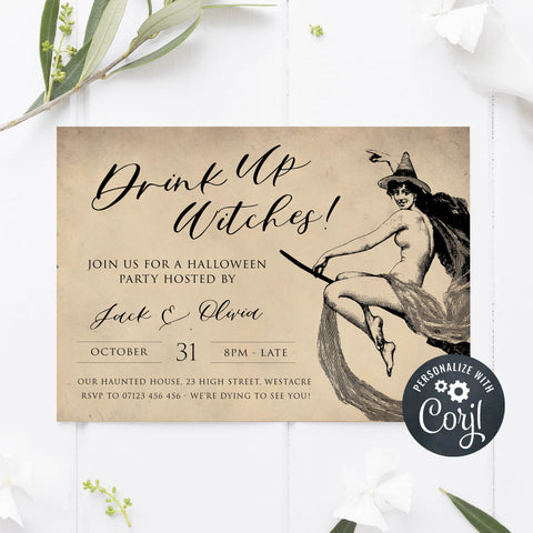 halloween invitations, editable halloween invitations, printable halloween invitations, spooky halloween invitations