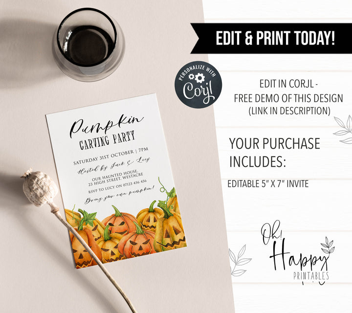 halloween invitations, editable halloween invitations, printable halloween invitations, spooky halloween invitations