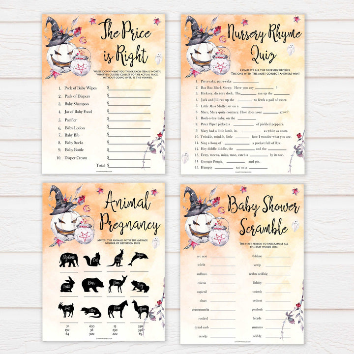 Halloween pumpkin baby games, 10 baby shower games bundle baby games, printable baby games, best baby games, top baby games halloween baby shower, halloween baby ideas, best baby games